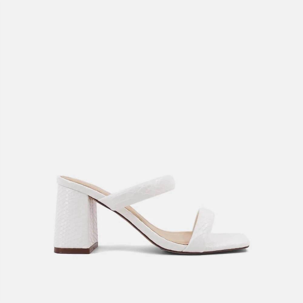 NEW SHU SHOP women's farah heel sandal in off white snake